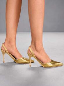 CUCCOO SZL Women's Pointed Toe Elegant Daily Versatile Fashion High Heels - Gold - View 7