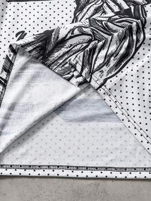 Coolqubz 2pcs/Set Teenage Boys Casual Vintage Graphic Print Fashion T-Shirt Set, Suitable For Daily Commute, Leisure And Streetwear - Black and White - View 3