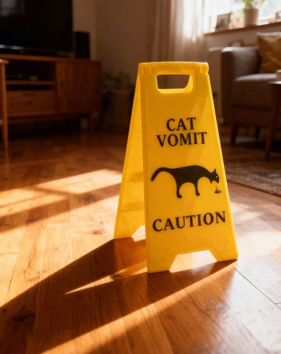 POKOJA LAND - BESTSELLERS 1-Pack Cat Vomit & Wet Floor Caution Sign - Warning Alert Signboard - Multicolor-1PCS - View 1