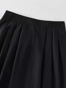 GlowEve Blusa de manga corta y falda con pliegues en estampado de paisley para mujer, elegante para uso diario, vacaciones, viajes, San Valentín, citas, estilo callejero francés, vintage, fiestas, con base color albaricoque y estampado negro, nueva llegada para principios de primavera/primavera-verano - Multicolor - Ver 3
