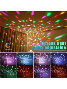 Mslitely 7 Colors LED Disco Ball Light With 0.8m USB Power Cord Power Supply With Remote Control And Sound Control, Perfect For Birthday Parties, Family Gatherings And Holidays! - Multicolor - View 5