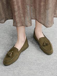 CUCCOO BIZCHIC Giày lười nữ màu xanh hải quân bằng da lộn, kiểu dáng thoải mái, đa năng, phù hợp cho hoạt động ngoài trời, đi làm, công sở và mặc hàng ngày. - Màu xanh Bạc hà - Xem 4