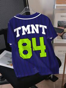 TEENAGE MUTANT NINJA TURTLES | SHEIN Tween Boy Casual Turtle Print Round Neck Short Sleeve T-Shirt, Summer - White - View 2