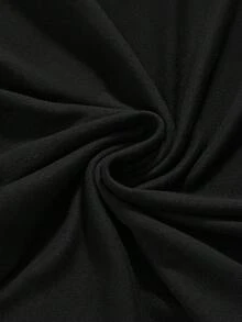 ROMWE Avant 前卫休闲时尚镂空圆领女式T恤 - 黑色 - 查看 4