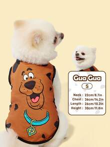 SCOOBY-DOO X SHEIN 1 件卡通图案印花宠物背心，猫背心，狗背心，尺码 XXS-XXXXL，特小号，特大号，狗背心