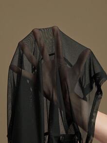 Ontre 2026春夏女装上衣，优雅婚礼风格，四向弹力网纱面料，3D立体花卉设计，现代都市风，黑色3D立体花卉图案，立领，无袖，女式上衣，女式T恤，音乐节，黑色，商务休闲办公装，低调复古风，高品质，机场时尚，高端面料，情人节女士优雅正式礼服 - 米色 - 查看 8