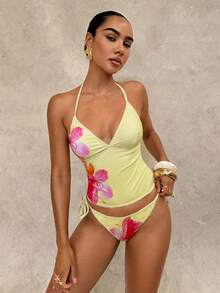 Swim Glamine Sweet Cherry Plaid Bikini Set - Multicolor - View 3