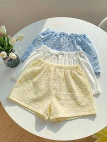 Comfortcana 3件套女士夏季休闲条纹短裤套装 - 彩色 - 查看 4