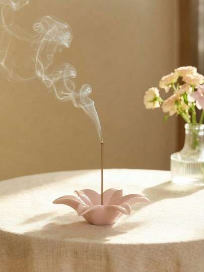 Cirelle Lily Flower Keramisk Rökelsebrännare – Handgjord Kreativ Hållare För Doftande Rökelse, 2-i-1 Aromdiffusor & Förvaringsbricka, Zen Heminredning För Sovrumsmeditation