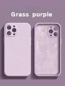 1pc Anti-Fingerprint Shockproof Silicone Phone Case, Compatible With IPhone 17/16/15/14/13/12 Pro Max/Pro Series - Purple - View 3
