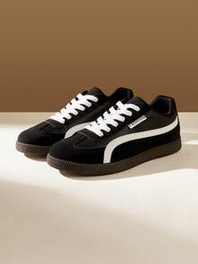 CUCCOO EASI 2026 New Spring Women's Retro Versatile Casual Sneakers, Flat White Shoes - Black - View 2