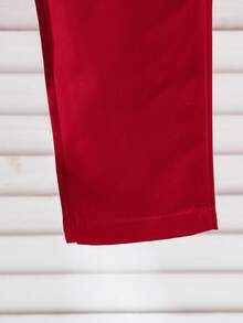 Souflis Souflis 男婴两件套：长袖纽扣条纹时尚衬衫 + 西装裤 - 紅色 - 查看 4