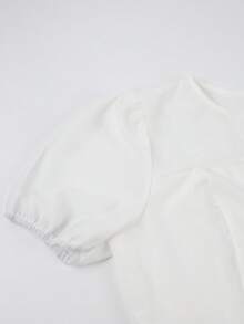 Rafferiza 新款女士优雅性感连衣裙，适合办公室、度假、海滩、通勤、浪漫场合、派对、生日派对、音乐会、情人节和嘉年华等各种场合。全新夏季款式：女士灯笼袖、收腰、黑白撞色修身中长连衣裙。适合夏季穿着，黑白连衣裙，黑白撞色连衣裙，职业装，户外连衣裙，夏季套装，优雅女装，休闲女装，中长连衣裙。 - 黑與白 - 查看 5