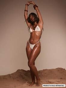 Musera Resort 缝线贝壳细节印花系带比基尼上衣（仅上衣）泳装度假夏季旅行沙滩装 Terra Sol Spring - 彩色 - 查看 2