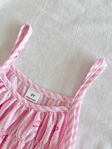 Vintaside Kids Bộ 2 món cho bé gái, gồm áo không tay và quần in họa tiết kẻ caro và hoa, kiểu dáng ngọt ngào, ôm sát, phù hợp cho hoạt động ngoài trời, thường ngày, thể thao, tiệc tùng. - Nhiều màu - Xem 7