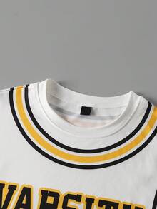 Aesthetic Post 美国简约休闲街头风复古波点数字组合字母运动学院风男士T恤，情人节、春夏、送男友礼物、狂欢节、复古、街头服饰、派对、圣帕特里克节、外出 - 白色 - 查看 6