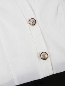 Rafferiza 新款女士优雅性感连衣裙，适合办公室、度假、海滩、通勤、浪漫场合、派对、生日派对、音乐会、情人节和嘉年华等各种场合。全新夏季款式：女士灯笼袖、收腰、黑白撞色修身中长连衣裙。适合夏季穿着，黑白连衣裙，黑白撞色连衣裙，职业装，户外连衣裙，夏季套装，优雅女装，休闲女装，中长连衣裙。 - 黑與白 - 查看 4