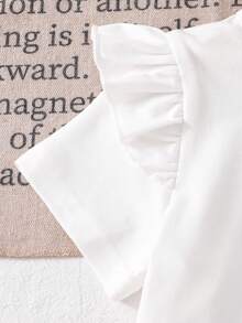 女婴碎花无袖上衣和印花背带裙套装（2件套），适合通勤、假日、度假等场合，尺码6个月至3岁，儿童服装，婴儿服装 - 藍色 - 查看 6