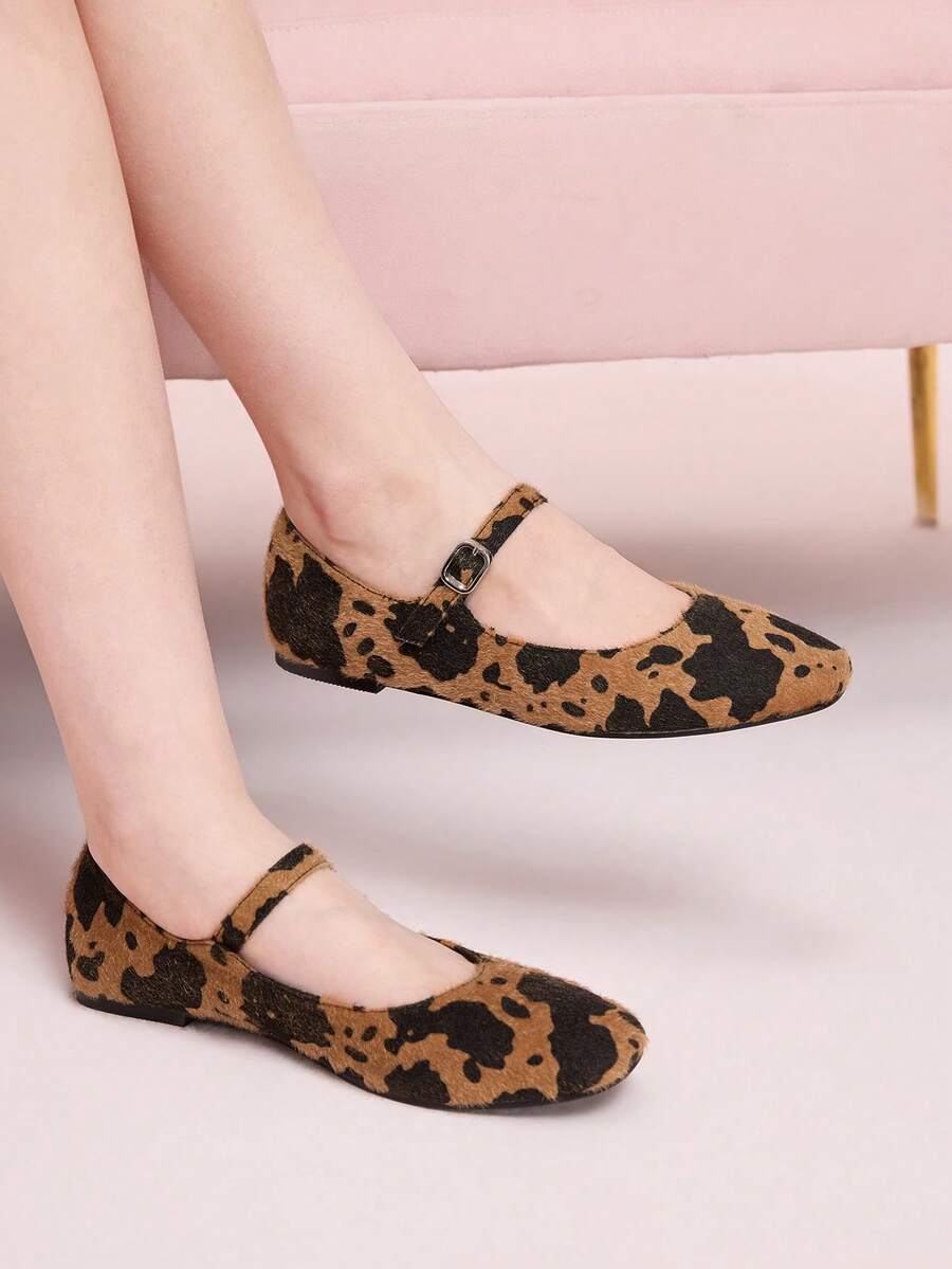 CUCCOO DOLLMOD Sepatu Flat Wanita Ujung Bulat Nyaman dengan Pita Merah Muda Modis dan Elegan, Sepatu Musim Semi, Liburan Musim Semi, Paskah, Hari Valentine - Hitam coklat - View 1