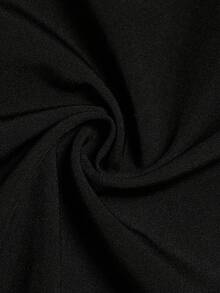 GlowEve CURVE Elegant Spring/Summer Versatile Commuting Umbrella Skirt, A-Line High Waist Skirt With Metal Buttons, Plus Size - Black - View 6