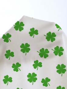 EMERY ROSE Plus Size Women Casual All-Over Print Round Neck Loose 3/4 Sleeve Shirt/St. Patrick's Day - Multicolor - View 8