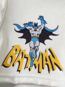 BATMAN X SHEIN 男士舒适柔软透气卡通图案字母条纹平角内裤 - 黃色 - 查看 4