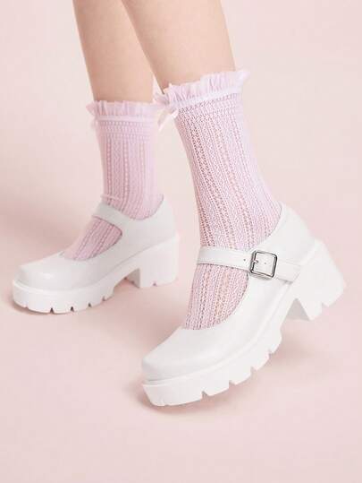 CUCCOO DOLLMOD Fashionable Women'S Loli Shoes White Thick-Soled Shoes Vacation Shoes Summer Y2k Punk Cool Street Sporty Christmas Fall New Year Holiday Valentine's Day