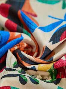 Sylviya 女士休闲树叶印花沙滩连衣裙，度假 - 彩色 - 查看 8