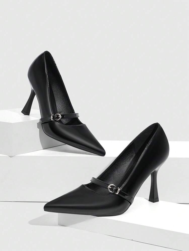 CUCCOO SZL Women Shoes Pointed Thin High Heels Black Mirror Word With Low Vamp Women's High Heels Shoes Simple Elegant Fashion Sexy Party Banquet Women's High Heels Valentine's Day Spring Shoes