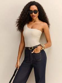 Daynim Calça Jeans Feminina Straight Reta Cintura Alta - Lavagem escura - Visão 6