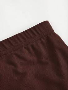 SHEIN Girlism 少女碎花针织网纱上衣和纯色迷你裙两件套，休闲款 - 彩色 - 查看 5