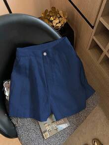 GlowEve 2件套 女士休闲度假刺绣无袖上衣+短裤 - 藏蓝色 - 查看 4