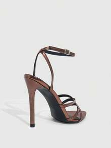 CUCCOO SZL Women's Fashion Sexy Pointed Toe High Heel Sandals - Brown - View 3