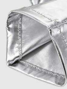 ROMWE Grunge Punk 1pair Women Solid Full Finger Gloves - Silver - View 7