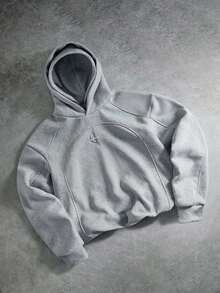 PAVTROS Men's Casual Double-Hooded Patchwork Hoodie,Streetwear,Baggy,Graphic,Matching,Friends,I Love My Boyfriend,Street Style,Couples,Structural Design, Embroidered Pattern,Double Hat - Light Grey - View 6