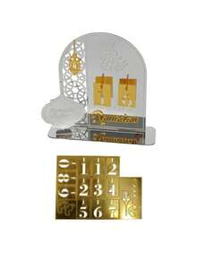 1 Set/2 Sets de Calendario de Cuenta Regresiva de Ramadán de Acrílico, Calendario de Ramadán (con números reemplazables) 2026, Decoración de Fiesta de Eid Al-Fitr - Multicolor - Ver 9