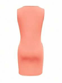 SHEIN Unity Slim-fit mini-jurk met V-hals voor dames - Roze - Bekijken 2