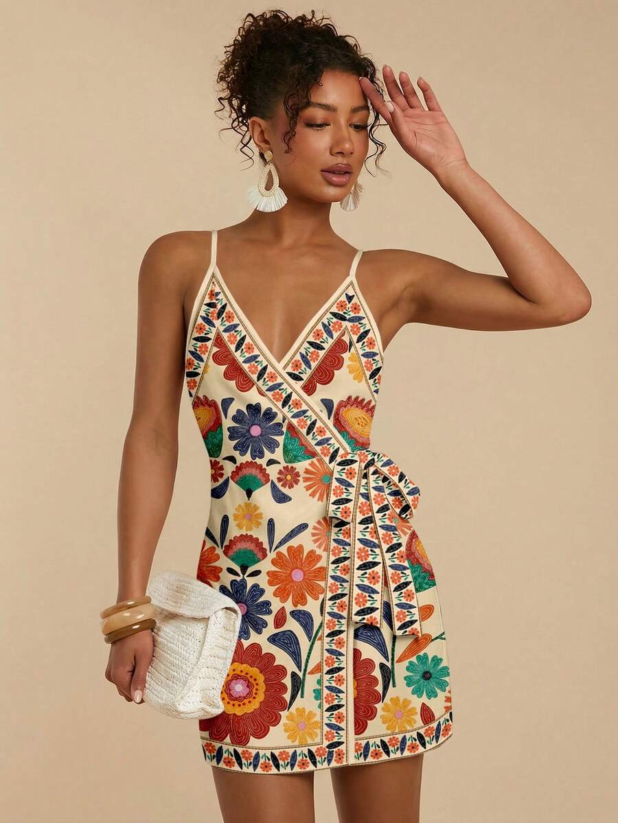 Travachic Women's Casual Vacation Short Dress, Bohemian Dress, Vacation Dress, Dress - White - View 1