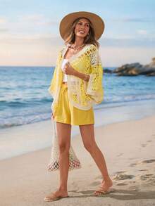 Sylviya Women's Casual Crochet Knit Cardigan Sweater,Vacation Summer Clothes Vacation Outfits Women Vacation Outfits Women Summer Tops Beach Vacation Outfits Woman Vacation Tops - Multicolor - View 5