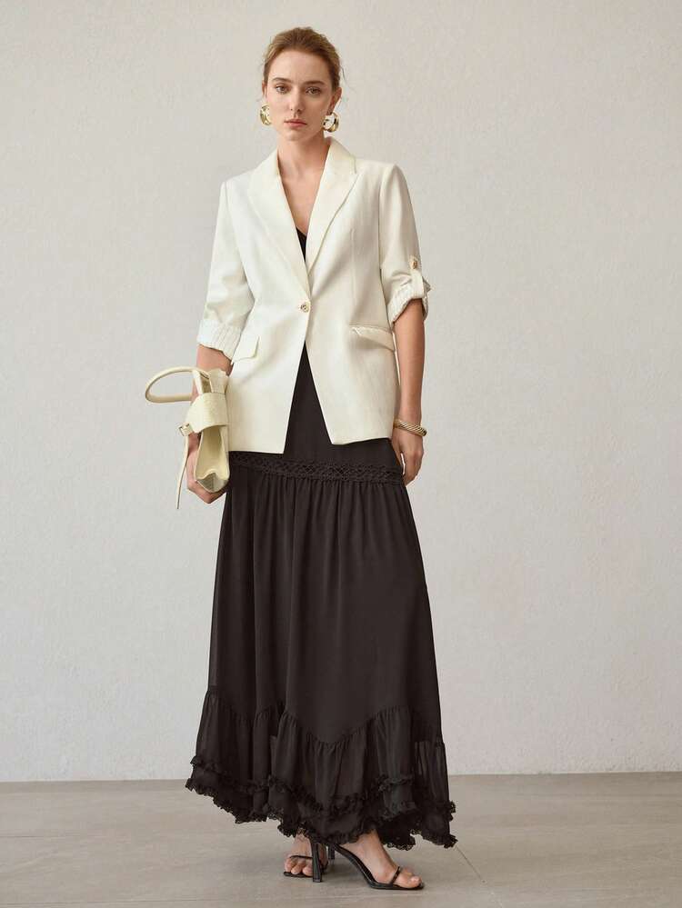 ELEGANT LINEN LOOSE FIT BLAZER, SPRING/SUMMER