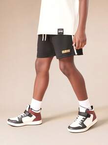 SUMWON 青少年男童大联盟背心短裤套装，印有数字和X形图案，夏季休闲装 - 彩色 - 查看 4