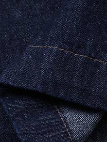 DAZY Women's V-Neck Sleeveless Denim Vest And Loose Straight Leg Denim Pants Casual Elegant Denim Suit - Dark Wash - View 7