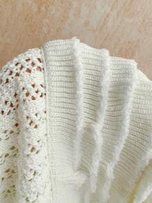 Soleia 新款针织露背系带多层荷叶边迷你连衣裙，适合派对、约会、情人节、复活节、狂欢节、下午茶、海滩、邮轮、城市度假等场合。 - 白色 - 查看 7