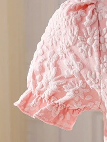 Váy dài vừa phải in hoa cho bé gái tuổi teen, phong cách ngọt ngào, thích hợp cho các buổi đi chơi, tiệc tùng, chụp ảnh và mặc hàng ngày, mùa xuân - Hồng - Xem 5
