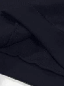 Glimmora 大码女式字母图案休闲百搭长袖卫衣 - 藏蓝色 - 查看 3