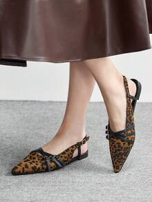 CUCCOO BIZCHIC Women's Leopard Print Buckle Design Casual Fashion Flat Shoes - Multicolor - View 5