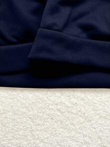 INAWLY Women's Striped Patchwork Long Sleeve Casual Loose Pullover Sweatshirt - Navy Blue - View 5