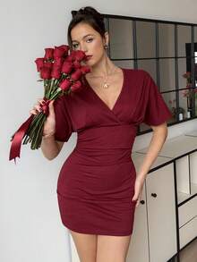 Lavishia Đầm ngắn nữ, màu đỏ rượu vang, thời trang và thanh lịch, thích hợp cho mùa xuân và ngày Valentine. - Màu Đỏ Sâu - Xem 7