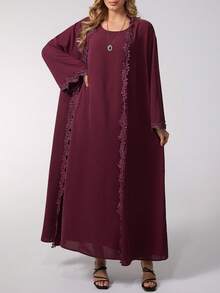 EMERY ROSE Bộ đồ hai mảnh dệt kim cỡ lớn, giản dị và thanh lịch dành cho nữ. - Màu đỏ tím - Xem 5