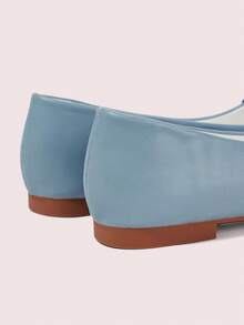 CUCCOO DOLLMOD 可爱仙女平底蝴蝶结通勤鞋 春夏新款浅口单踏板舒适软底法式芭蕾舞鞋 奶奶鞋 - 薄荷藍 - 查看 4